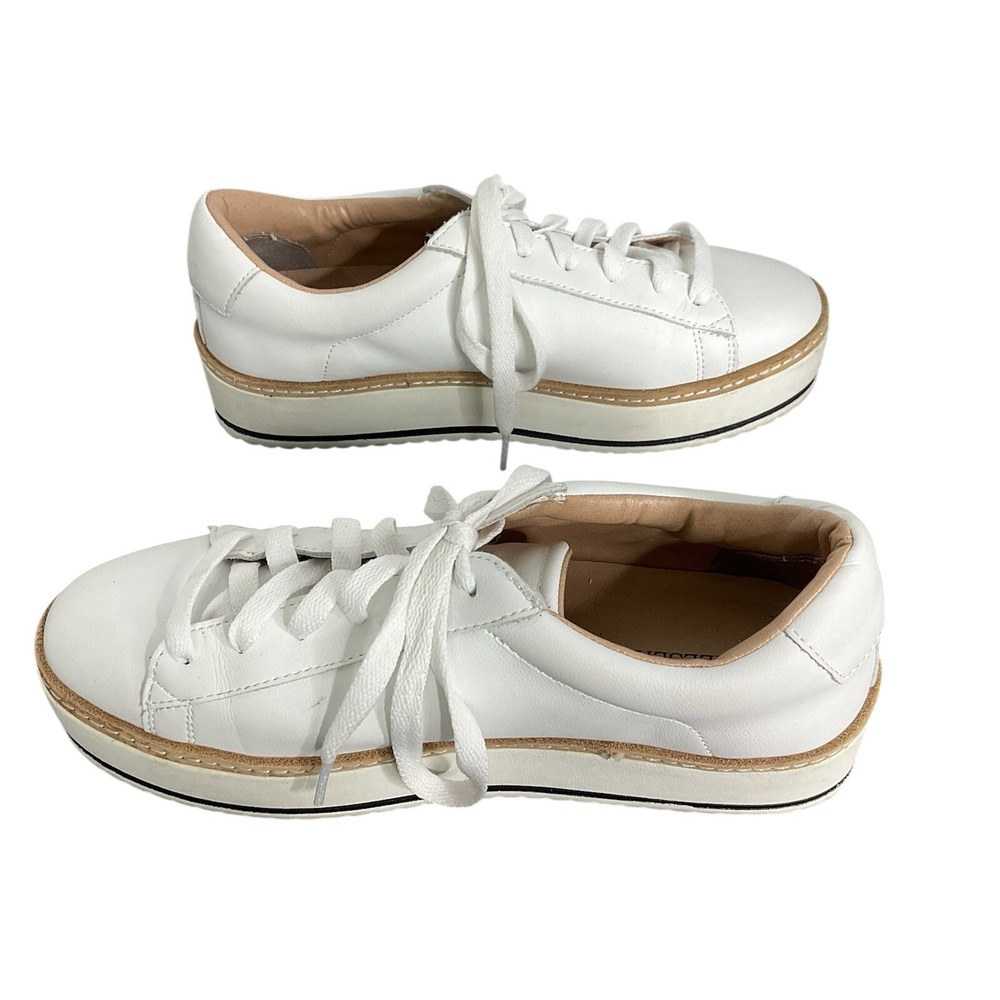 Chelsea‎ & Violet Women's Penny Leather Platform Lace-Up Sneakers White Sz 7.5M